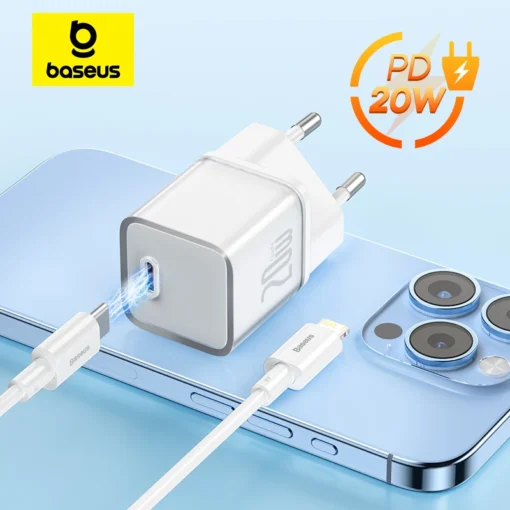 Baseus 20W GaN Charger For iPhone 15 14 13 12 USB PD Charger Fast Charging For iPad Xiaomi Quick Charge 4.0 3.0 Phone Charger 1