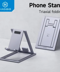 Hagibis Phone Stand Aluminum Cell Phone Adjustable Desk Phone Holder for iPhone 14 13 12 Pro Max SE Tablet Support Mount Stand 1