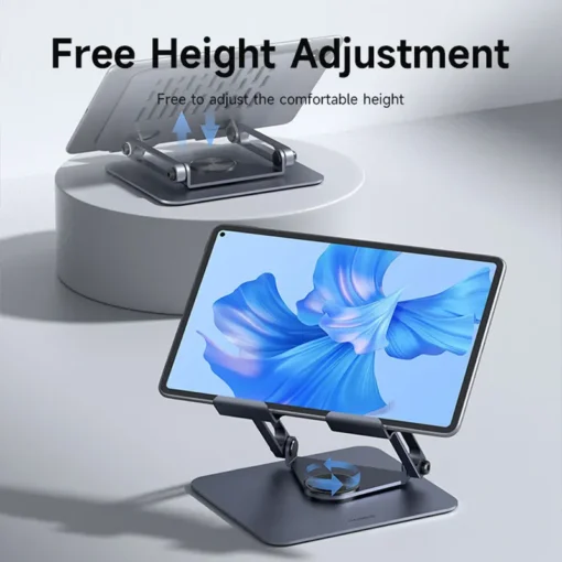 Hagibis 360° Rotating Tablet Stand Adjustable Tablet Holder Dual Rod Support Aluminum Foldable Cradle for iPad Pro Switch ROG 2