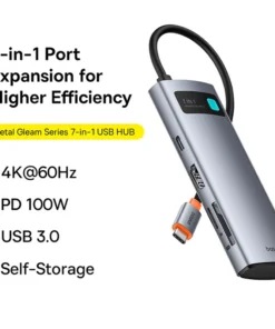 Baseus 5Gbps USB C HUB 4K@60Hz 30Hz Type C to HDMI-Compatible RJ45 PD 100W for MacBook iPad Samsung PC Tablet Phone USB 3.0 HUB 2