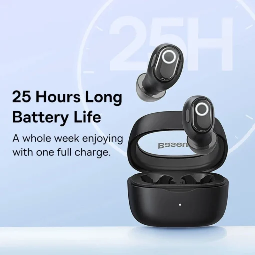 Baseus WM02 Wireless Earphones TWS Bluetooth 5.3 Headphones, Mini and compact Comfortable wear, 25 hours Long Battery Life 5