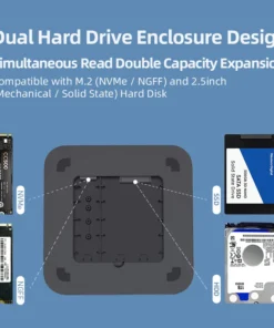 Hagibis USB C Hub for Mac mini M1/M2 with HDD Enclosure 2.5 SATA NVME M.2 SSD HDD Case to USB C Gen 2 DP SD/TF docking station 3