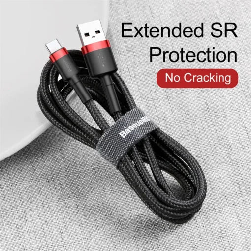 Baseus USB Type C Cable for Samsung S10 S9 Quick Charge 3.0 Cable USB C Fast Charging for Huawei P30 Xiaomi USB-C Charger Wire 5