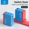 Hagibis Switch Dock 100W GaN Fast charger Power 4K HDMI-compatible RJ45 Docking station for Nintendo Switch ROG Ally 30W Laptop 1