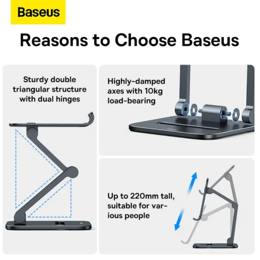 【NEW】Baseus Phone Holder Aluminium Foldable Stand for iPhone 15 14 13 12 Pro Max Tablet Stand for iPad Mobile Cell Phone Holder 2