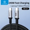 Hagibis 240W USB Type C Cable PD 3.1 Fast Charging Type C to Type C line for MacBook Pro Air PS4/5 iPhone 15 Switch iPad Samsung 1