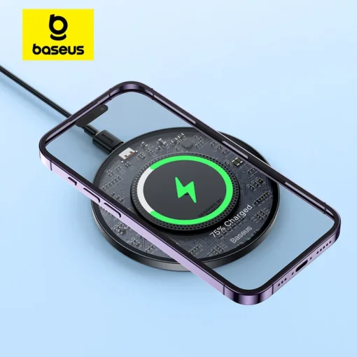 Baseus 15W Fast Wireless Charger For iPhone 15 14 13 For Airpods Visible Qi Wireless Charging Pad For Samsung S22 S10 Xiaomi LG 1