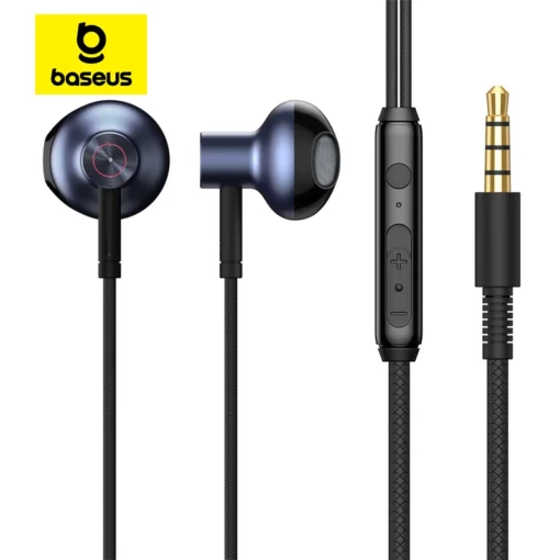 Baseus H19 Wired Earphones 6D Stereo Bass Headphone In-Ear 3.5mm Headset with MIC for Xiaomi Samsung Phones 1