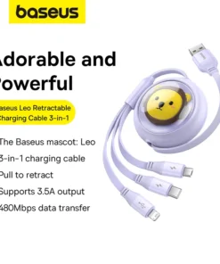 Baseus Retractable USB Cable 3 in 1 Fast Charging Micro USB Type C Charger Cable For iPhone Samsung Wire Cord For Huawei Xiaomi 2