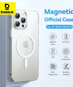 Baseus Magnetic Case for iPhone 15 14 13 12 11 Pro Max Wireless Charging Cover For iPhone 15 13 12 Pro Max PC Magnet Phone Case 1