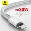 Baseus 20W USB C Cable for iPhone 14 13 12 11 Pro Max XR PD Fast Charging for iPhone Charger Cable for MacBook iPad Type C Cable 1