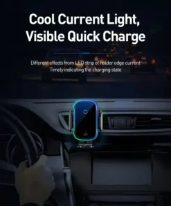 Baseus 15W QI Wireless Charger Car Phone Holder for iPhone 15 Samsung Xiaomi Car Mount Infrared Fast Charging Car Charger Holder 6