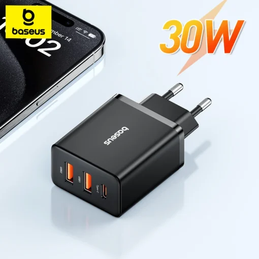 Baseus 30W USB Charger QC3.0 PD3.0 Type C PD Fast Charging Quick Phone Charger For iPhone 15 14 13 12 Pro Max Xiaomi Samsung 1