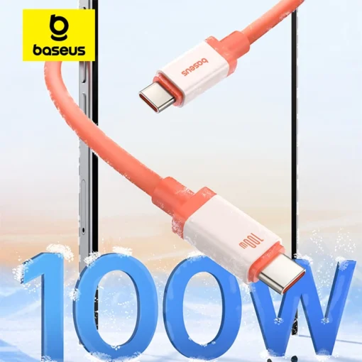Baseus Anti-freezing 100W Type C Cable For iPhone 15 USB C PD Fast Charging Charger Wire Cord For Macbook Samsung Xiaomi Type C 1
