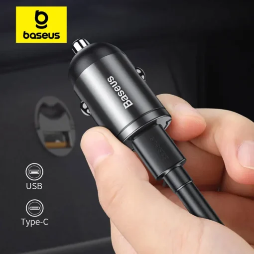 Baseus Car Charger Type-C Quick Charge 4.0 3.0 For Iphone Huawei Xiaomi Samsung PD 3.0 Fast Charging USB Phone Mini Charger 1