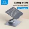 Hagibis Adjustable Aluminum Laptop Stand for Desk with USB C Dock Ergonomic Laptop Riser USB C Hub For Macbook Windows Notebook 1