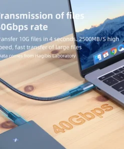 Hagibis USB4 Cable Compatible with Thunderbolt 3/4 5K@60Hz 40Gbps Data Transfer 100W 5A Fast Charging for Macbook Pro iPhone 15 2