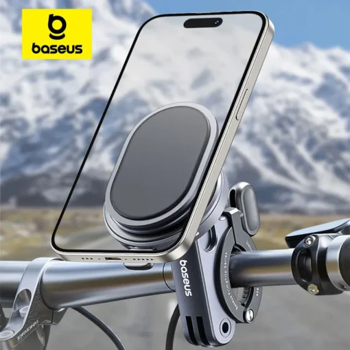 Baseus Magnetic Bike Phone Holder Universal Bicycle Phone Holder for 4.7-7 Inch Mobile Phone Stand Scooter Motorcycle Bracket 1