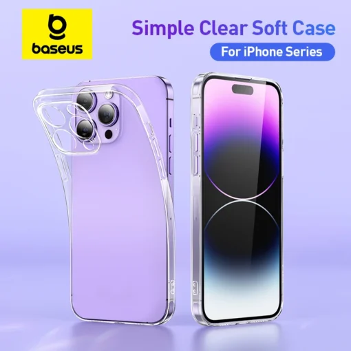 Baseus Clear Case for iPhone 15 Pro 14 13 12 11 Pro Max Plus Soft TPU Case for iPhone XS Max X XR Cover Transparent Phone Case 1