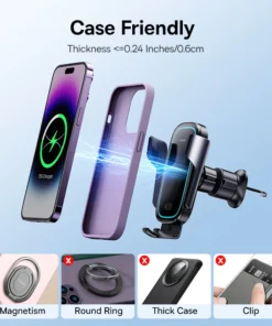 Baseus Car Wireless Charger Car Phone Holder Auto for iPhone 15 Samsung Xiaomi Phone Holder Car Holder 15W Air Vent Mount Holder 4