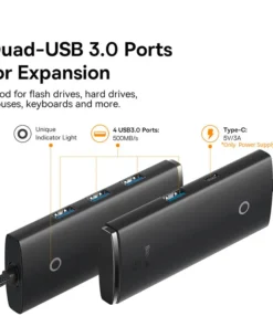 Baseus USB HUB 4 in 1 USB C HUB USB Type C to Multi USB 3.0 Adapter for MacBook Pro Air Huawei Mate 30 USB-C 3.0 Splitter 2