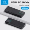Hagibis USB 4.0 40Gbps M.2 NVMe SSD Enclosure Compatible with Thunderbolt 4/3 USB 3.2/3.1/3.0 ASM2464 External Hard Drive Case 1