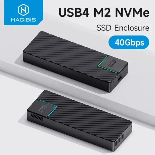 Hagibis USB 4.0 40Gbps M.2 NVMe SSD Enclosure Compatible with Thunderbolt 4/3 USB 3.2/3.1/3.0 ASM2464 External Hard Drive Case 1