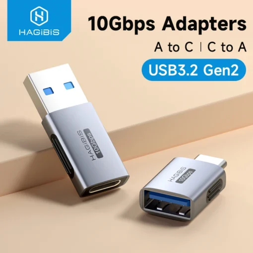 Hagibis USB to Type C OTG Adapter 10Gbps High-Speed Data Transfer USB C Male to A Female  For Macbook Pro iPhone 15 iPad Tablet 1