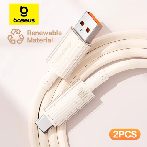 Baseus Eco-friendly 100W USB Type C Cable For Xiaomi Samsung Huawei Super Charge Fast Charging USB Charger Data Cable Wire Cord 1