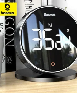 Baseus Magnetic Countdown Alarm Clock Kitchen Timer Manual Digital Timer Stand Desk Clock Cooking Timer Shower Study Stopwatch 1