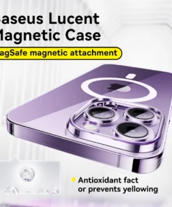 Baseus for iPhone 15 Pro Max Lucent Magnetic Case Hard PC Clear Case for iPhone 15 14 13 Pro Plus Magnet Protective Phone Case 2