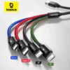 Baseus 3 in 1 USB Cable Type C Cable for Samsung Xiaomi Mi 4 in 1 Cable for iPhone 14 13 12 X 11 Pro Max Charger Micro USB Cable 1