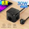 Baseus 30W Fast Charger Power Strip 3AC Outlet Desktop Charging Station With Surge Lightning Protection For iPhone 15 14 Tablets 1