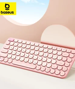 Baseus Wireless Keyboard Bluetooth 5.0 3.0 Wireless 2.4G USB Silent EN 84 Keycaps for iPad Tablet Laptop Computer Women Keyboard 1