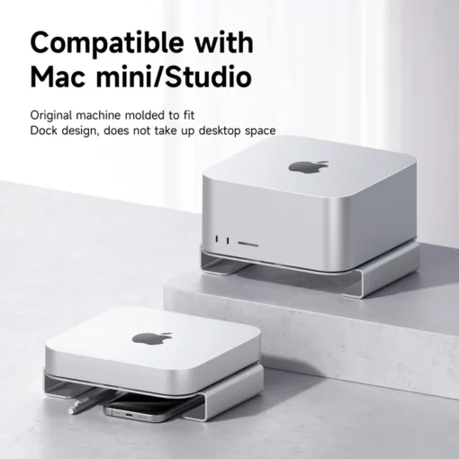 Hagibis Desktop Stand for Mac Mini and Mac Studio M1 M2 Pro Max Heat Dissipation Aluminum Mount Dock Cooling Holder Accessories 3