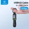 Hagibis Short USB4 Data Cable Portable Keychain Kit 40Gbps USB C to Type C Cable PD 240W for Thunderbolt 3/4 iPhone 15 Pro SSD 1