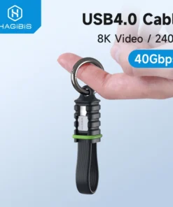 Hagibis Short USB4 Data Cable Portable Keychain Kit 40Gbps USB C to Type C Cable PD 240W for Thunderbolt 3/4 iPhone 15 Pro SSD 1