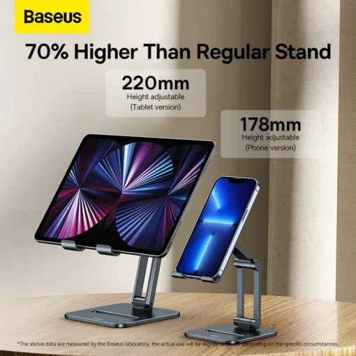 【NEW】Baseus Phone Holder Aluminium Foldable Stand for iPhone 15 14 13 12 Pro Max Tablet Stand for iPad Mobile Cell Phone Holder 3