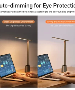 Baseus LED Desk Lamp Eye Protect Study Dimmable Office Light Foldable Table Lamp Smart Adaptive Brightness Bedside Lamp For Read 6