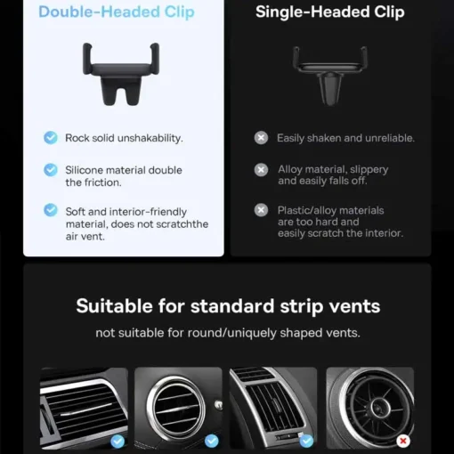 Baseus Car Phone Holder For Universal Mobile Phone Holder Stand Car Phone Stand For Car Air Outlet Mount Car Cell Phone Support 6