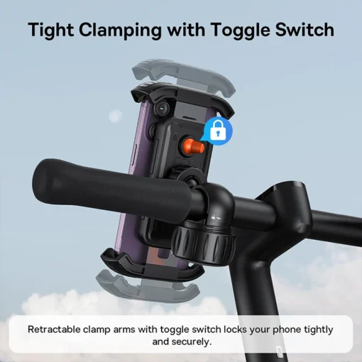 Baseus Universal Motorcycle Bike Phone Holder Handlebar Stand Bicycle Phone Mount Bracket For Xiaomi Huawei iphone 15 14 pro max 3