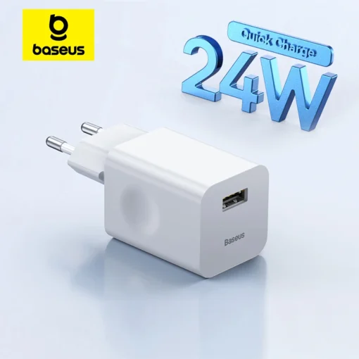 Baseus 24W USB Charger Fast Charger for iPhone 15 Quick Charge 3.0 Phone Charger for Samsung Huawei Xiaomi Mobile Phone Charger 1