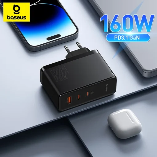 Baseus 160W GaN Charger For iPhone 15 14 13 Fast Charger For Laptop USB C Charger Support PD3.1 QC Phone Charger For Xiaomi 1