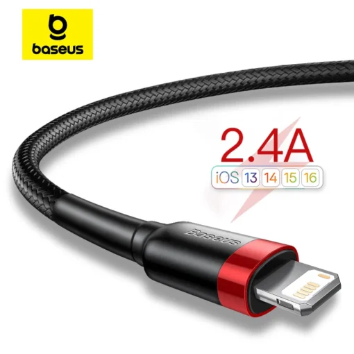 Baseus USB Cable for iPhone14 13 12 11 Pro Max Xs X 8 Plus Cable 2.4A Fast Charging Cable for iPhone Charger Cable USB Data Line 1