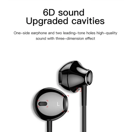 Baseus 6D Stereo In-ear Earphone Headphones Wired Control Bass Sound Earbuds for 3.5mm Earphones 3