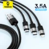 Baseus 3 in 1 USB C Cable for iPhone 14 13 12 Pro 11 3.5A Charger Cable Micro USB C Type C Cable for Macbook Pro Samsung Xiaomi 1