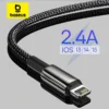 Baseus 2.4A USB Cable For iPhone 14 13 Pro Max XR Xs Cable Fast Charging Cable for iPhone 12 Charger USB Data Line 1