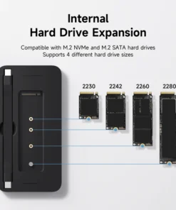 Hagibis 9 in 1 USB C HUB with M.2 NVMe/SATA SSD Enclosure 4K HDMI-compatible 100W PD USB 3.1 Docking station for Windows mac OS 3