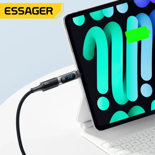 Essager 240W USB C Adapter Type C to USB C 3.0 2.0 OTG Connector Digital Display Data Adapter 100W For Macbook Pro Air Samsung 3