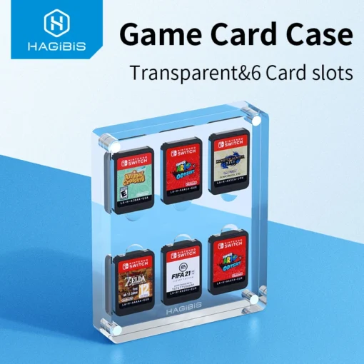 Hagibis Game Card Case for Nintendo Switch Premium Transparent Acrylic Games Storage Box Holder Shockproof Hard Shell 6 Cards 1